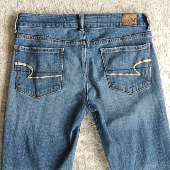 AEO Skinny Stretch Distressed Whiskering Jeans 6S Blue - Picture 10 of 16
